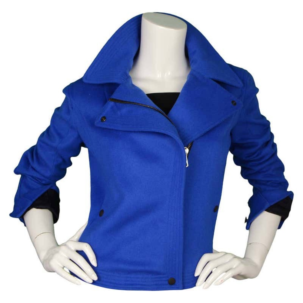 RAG & BONE Cobalt Blue Wool Moto jacket